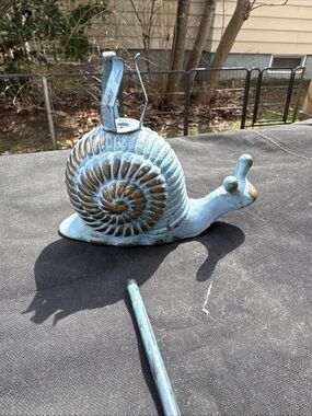 Vintage Springfield Cast Iron Garden Snail Shape Candle Holder Metal Stick 5"
